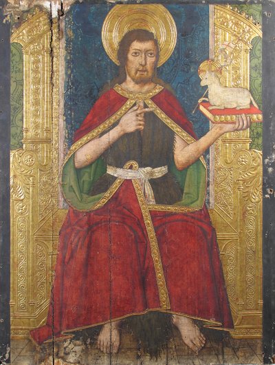Panel med døperen Johannes på tronen fra Retable, 1400-tallet. av Domingo Ram