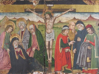 Panel med The Crucifixion fra Retable, 1400-tallet. av Domingo Ram