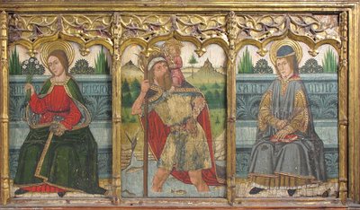 Predella-rute med Saint Bridget, Saint Christopher og Saint Kilian fra Retable, 1400-tallet. av Domingo Ram