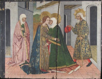 Besøkspanelet fra Saint John Retable, 1400-tallet. av Domingo Ram