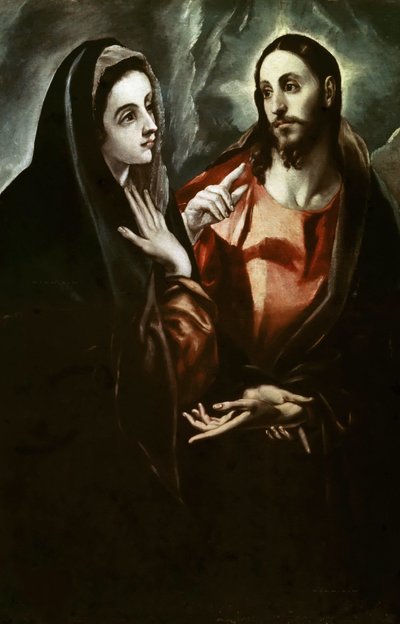 Kristus tar avskjed med sin mor, ca. 1600. av Dominico El Greco