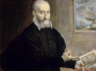Portrett av Giulio Clovio 1498-1578, ca 1571. av Dominico El Greco