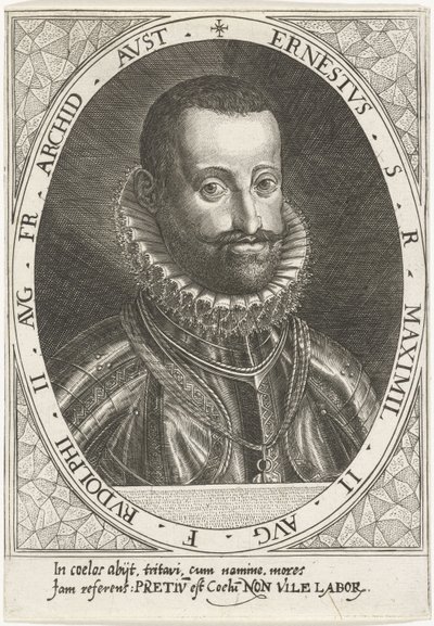 Portrett av erkehertug Ernest av Østerrike 1553-1595, ca 1595-1597 av Dominicus or Custodis Custos