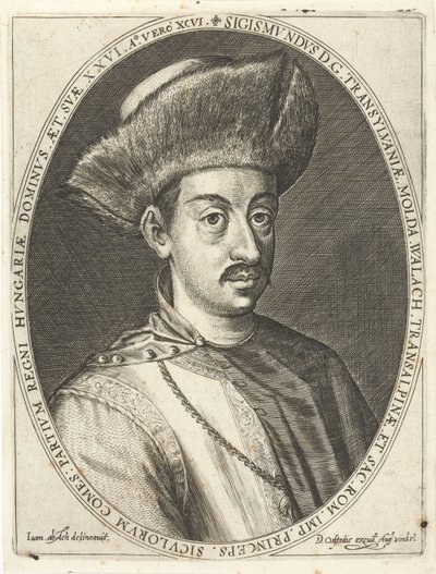 Sigismund Bathory 1572-1613, prins av Transylvania. Fra Atrium heroicum, Augsburg 1600-1602, 160 av Dominicus or Custodis Custos
