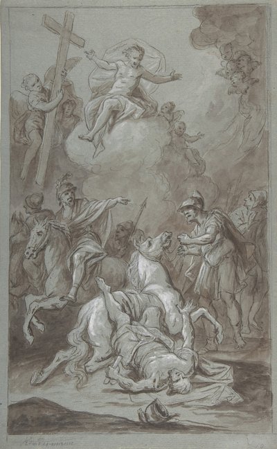 The Conversion of St. Paul recto, The Execution of the Prisoner verso, 1700-begynnelsen av 1800-tallet. av Dominik Kindermann