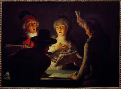 Fransk revolusjon: ""The Patriotic Singers"" Maleri av Dominique Doncre (1743-1820) 1794 Søn. 0,45 x 0,61 m Paris, Carnavalet-museet av Dominique Doncre
