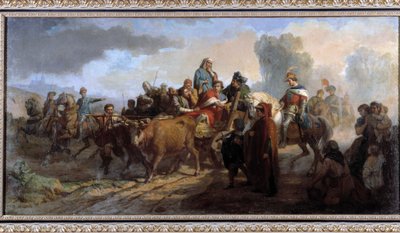 Galskapen til Karl VI (1368-1422). Maleri av Antoine Dominique Magaud (1817-1899) Olje på lerret cm 111x221 Samling P. Dumon obligatorisk omtale: Samling fondation hilsen de provence Marseille av Dominique Magaud