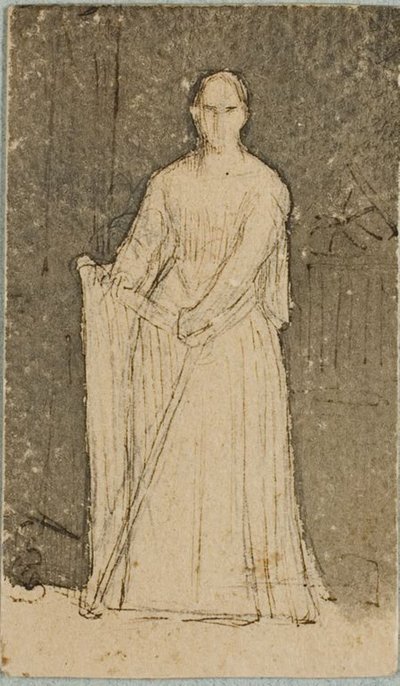 Kvinne med en harpe av Dominique Papety