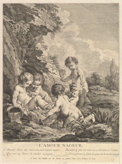 Barnesvømming, ca. 1741 av Dominique Sornique