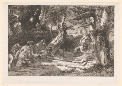 Diana og nymfene hennes finner den sovende Amor i skogen av Dominique Vivant Denon (baron)