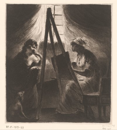 Elisabeth Vigée-Le Brun portretterer en kvinne av Dominique Vivant Denon (baron)