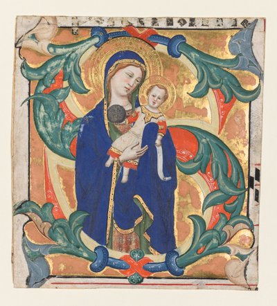 Innledende S[alve sancta parens] fra en Gradual: Madonna and Child, ca. 1370-1374. av Don Silvestro dei Gherarducci