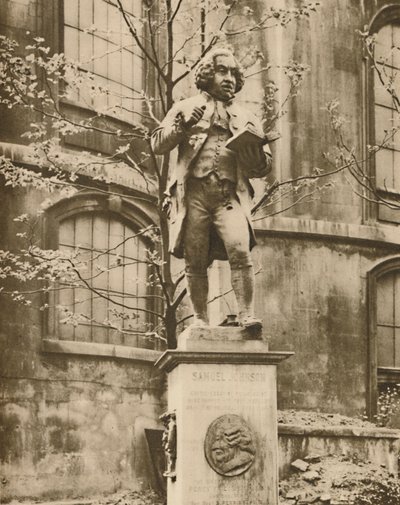 Dr. Johnson på hans sokkel, Wherece He Can See Fleet Street, c1935. av Donald McLeish