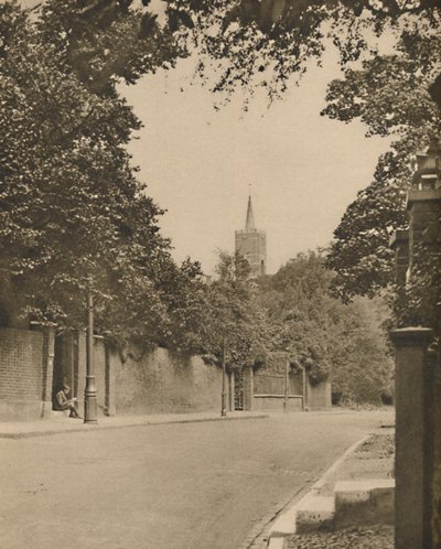 Hampstead Church fra Between the Leafy Walls of Frognal Lane, c1935. av Donald McLeish