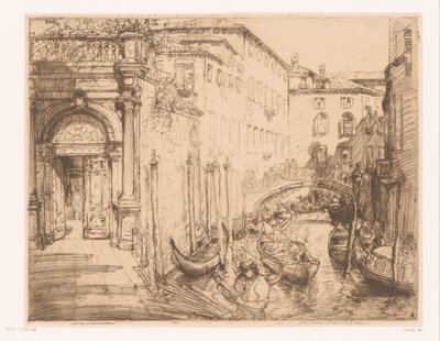 Utsikt i Venezia 1911 (Det hvite palasset) Det hvite palasset av Donald Shaw MacLaughlan (signed by artist)