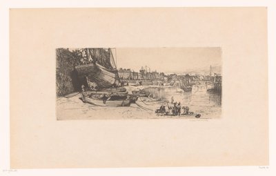 Havengezichte Boulogne-sur-Mer Havnen i Boulogne-sur-Mer av Donald Shaw MacLaughlan (signed by artist)