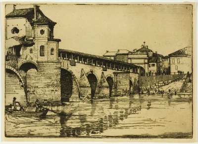 Ponte Ticino, Pavia av Donald Shaw MacLaughlan