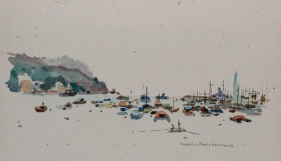 Rapallo, ca. 1979 (akvarell på papir) av Donatella Merlo