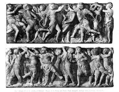 Dancing Putti Panel, fra Cantoria, fra Singing Gallery of the Duomo (marmor) av Donatello