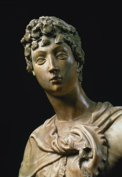 David, detalj av hodet, 1408 marmordetalj av 79334 av Donatello