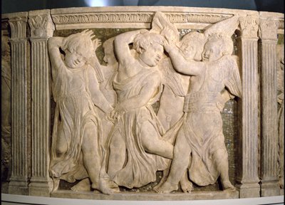Etterrestaureringspanel nr. II fra den utvendige prekestolen til Prato katedral, 1438 av Donatello