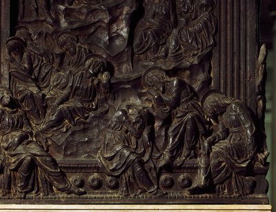 Tilbedelse i hagen, detalj fra venstre prekestol, av Donatello (1386-1466), Basilica of St Lawrence, Firenze, Italia av Donatello
