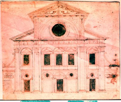 Design for fasaden til en kirke av Donato Bramante