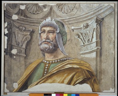 Våpenmann med skjegg og hjelm av Donato Bramante