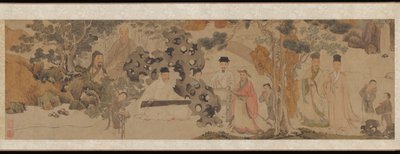 Exalted Gathering in the Green Woods, ca. 1620 (blekk og farge på papir) av Dong Qichang