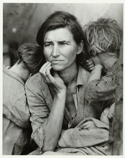 Portrett av Florence Owens Thompson Migrant mor, 1936 (original tittel) av Dorothea Lange