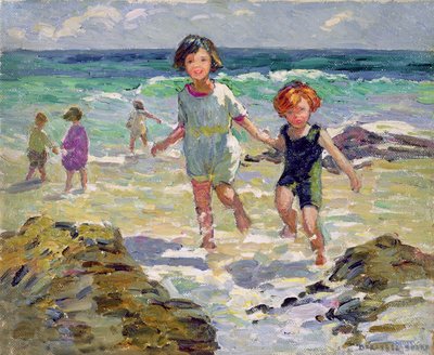 Barn som padler (olje på lerret) av Dorothea Sharp