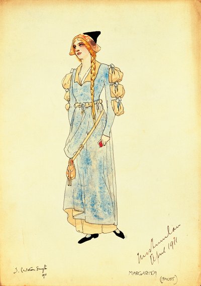 Kostymeskisse for Marguerite for forestilling Faust, av Carleton Smyth av Dorothy Carleton Smyth