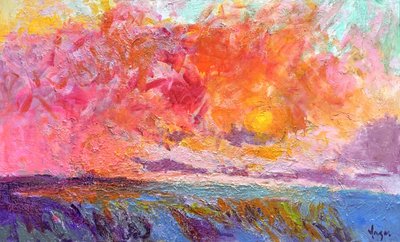 Et livfullt havlandskap ved solnedgang av Dorothy Fagan