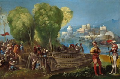 Aeneas og Achates på den libyske kysten, ca. 1520. av Dosso Dossi