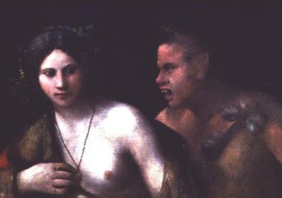 Nymfe og Satyr av Dosso Dossi