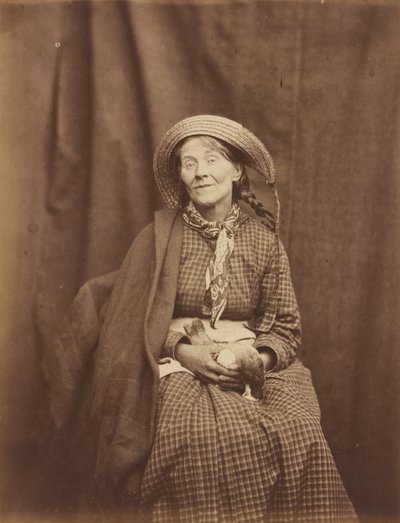 Kvinne som holder en død fugl, Surrey County Asylum av Dr. Hugh Welch Diamond