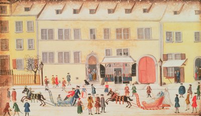 Eger 1451 f.26v Vinterscene i Nürnberg (akvarell) av Dr. J.C. Birckner