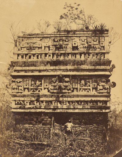 Chichén-Itzá- Høyre fløy av nonnepalasset av Désiré Charnay