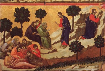 Kval i hagen. Maesta altertavle (tempera på tre av Duccio di Buoninsegna