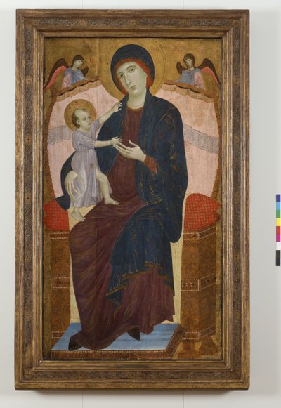 Madonna and Child Enthroned and Angels, 1280-85 av Duccio di Buoninsegna