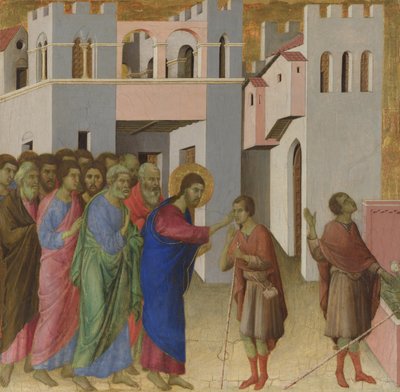 Helbredelsen av mannen født blind, ca 1308-1311 av Duccio di Buoninsegna