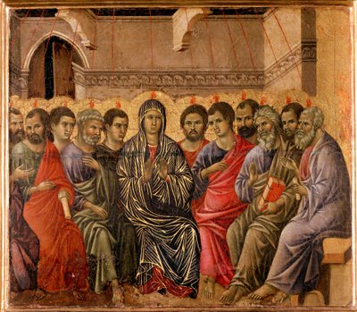 Pentecoot Baksiden av Maesta-altertavlen av Duccio di Buoninsegna