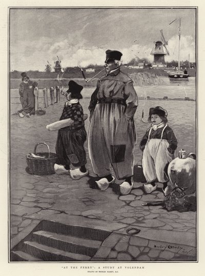 På Fergen, en studie ved Volendam av Dudley Hardy