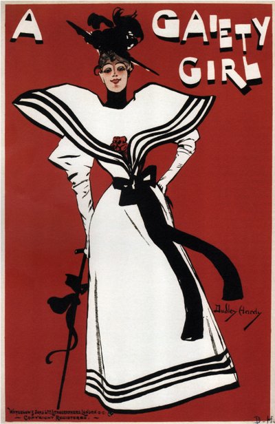 Plakat for den musikalske komedien A Gaiety Girl av Sidney Jones, 1893 av Dudley Hardy