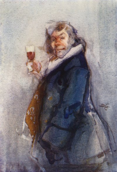The Toper, tidsskisse, London Sketch Club (farge litho) av Dudley Hardy
