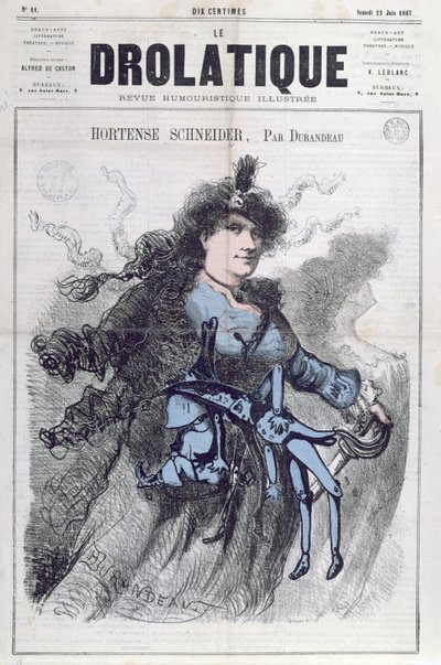 Karikatur av Hortense Schneider (1833-1920) fra forsiden av 