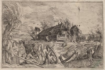 Landskap med gårdshus av Dutch 17th Century, formerly Jacques de Gheyn II