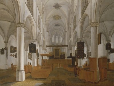 Et interiør av St. Gertruds kirke i Bergen Op Zoom, ca. 1650 (maleri) av Dutch School