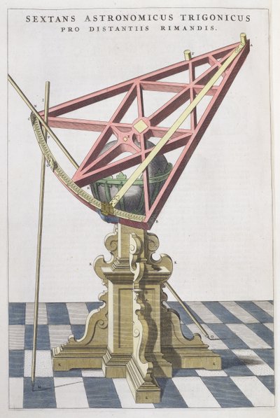 Astronomisk sekstant av Tycho Brahe (1546-1601) fra et atlas av Joan Blaeu (1596-1673) Amsterdam, 1665 av Dutch School