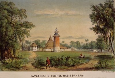 Banten-moskeen, Java, Indonesia av Dutch School